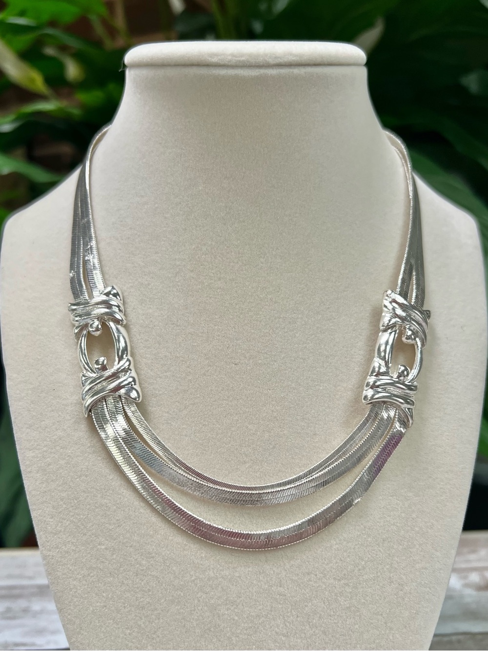 Elegant Vintage Trifari Silver-Tone Multi Strand Necklace